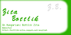 zita bottlik business card